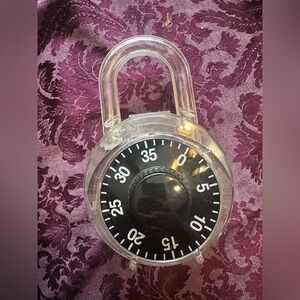Vintage 1985 Clear Acrylic Pandlock Bank